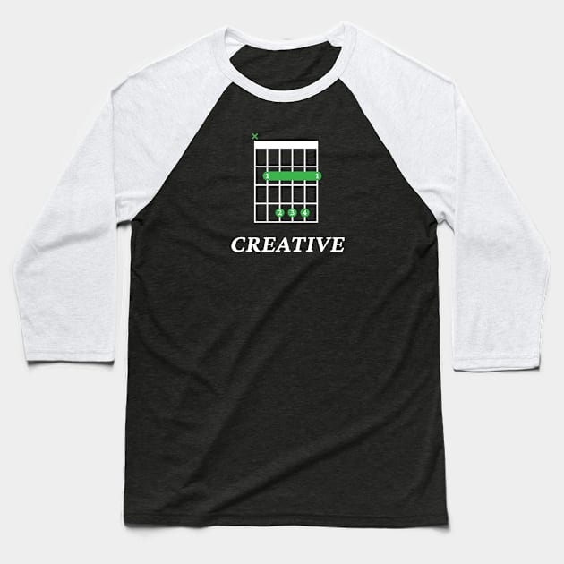 B Creative B Guitar Chord Tab Dark Theme Baseball T-Shirt by nightsworthy